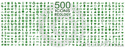 Set of 500 ecology icons - vector Stock Photo